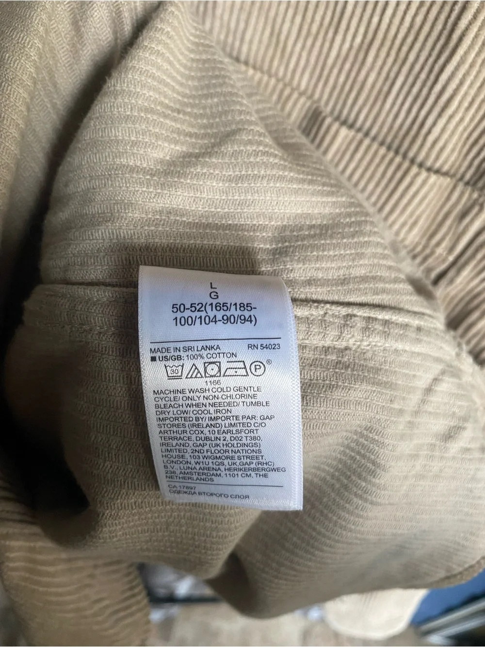 Banana Republic Mens Khaki Corduroy Overshirt Shacket Utility Streetwear Size L